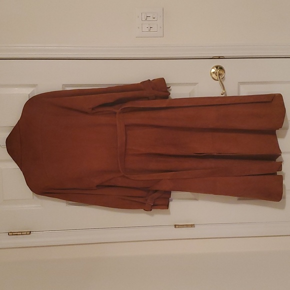 TFC Women's Belted Suede Trench Coat - Picture 14 of 16